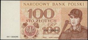 100 zloty, 2.01.1965; KH series, numbering 1204395, pr...
