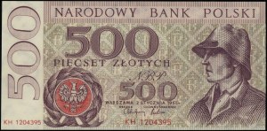 500 zloty, 2.01.1965; KH series, numbering 1204395, pr...