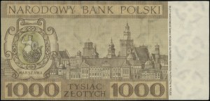 1,000 zloty, 2.01.1965; KH series, numbering 1204395, ...