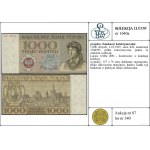 1.000 oro, 2.01.1965; serie KH, numerazione 1204395, ...