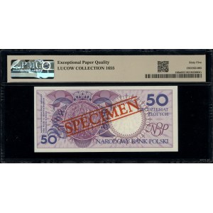 50 złotych, 1.03.1990; seria A, numeracja 0000000, czer...