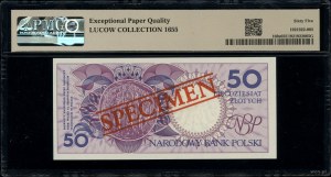 50 zloty, 1.03.1990; series A, numbering 0000000, red...