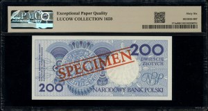 200 zloty, 1.03.1990; series A, numbering 0000000, check...