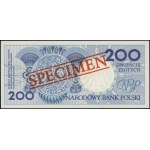200 złotych, 1.03.1990; seria A, numeracja 0000000, cze...