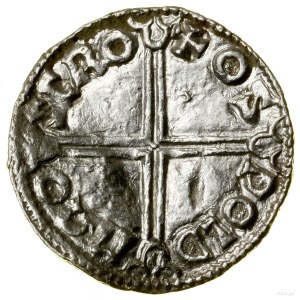 Denár s dlhým krížom, (997-1003), Shrewsbury, minster ...