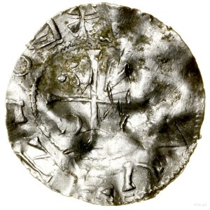 Denár, (972-999), Praha; Av: kríž, v rohoch klin, guľa...