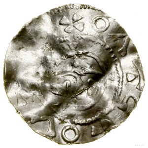 Denár, (972-999), Praha; Av: kríž, v rohoch klin, guľa...