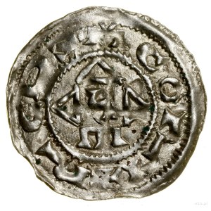 Denario, Rouen(?); Av: Croce, in due angoli adiacenti ...