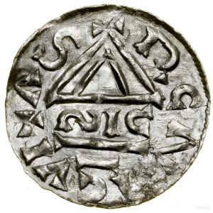 Denarius, (985-995), Regensburg, Sigu minter; Av: Cross, w...