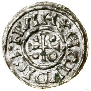 Denár, (995-1002), Regensburg, mincovna Viga; Av: Cross, ...