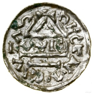 Denár, (995-1002), Regensburg, mincovna Viga; Av: Cross, ...