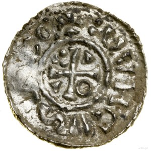 Denarius, (1002-1009), Salzburg, Kid minter; Av: Cross, w...