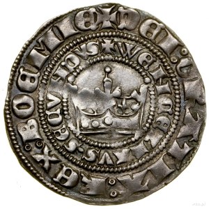 Prague penny, (1300-1305), Kutná Hora; Av: Crown, + EC....