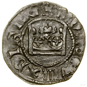 Kronen-Halbpfennig, (1408), Kraków; Av: Krone, + MONE ✸ ...