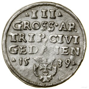 Trojak, 1539, Danzig; na averze koniec legendy PRVS,...