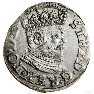 Trojak, 1586, Riga; small bust of the ruler, PO D L in leg...