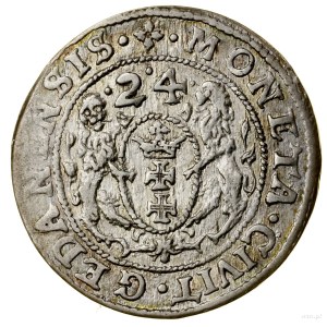 Ort, 1624, Gdansk; on the obverse end of the legend R PR, da...