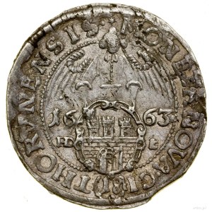 Ort, 1663, Toruń; popiersie władcy, na którego piersi O...