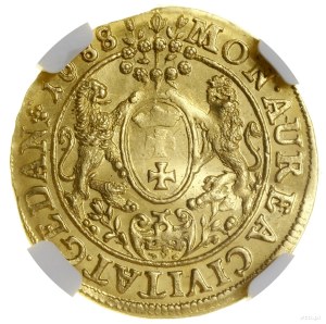 Dukat, 1688, Gdańsk; Aw: Popiersie króla w koronie i zb...