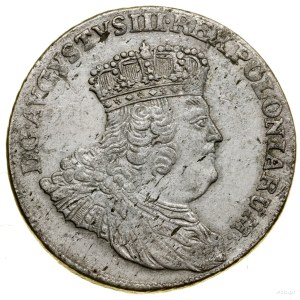Two-zloty (8 pennies), 1753, Leipzig; massive bust of ...