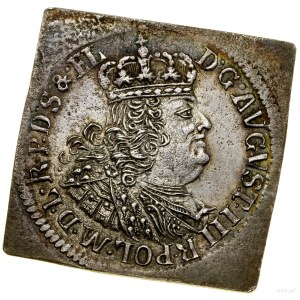 Six pence en argent pur, 1761, Gdansk ; sous le goudron...