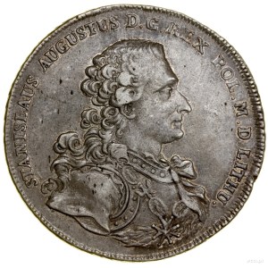 Thaler, 1766 FS, Warsaw; Av: Bust of king in armor, ...
