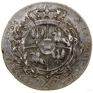 Thaler, 1766 FS, Warsaw; Av: Bust of king in armor, ...