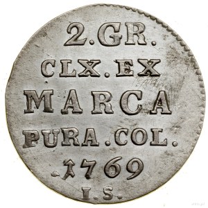 Half-gold (2 silver pennies), 1769 IS, Warsaw; varian...