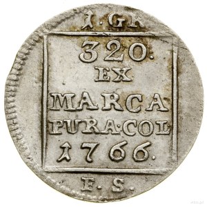 Grosz srebrny, 1766 FS, Warszawa; bez napisu po bokach ...