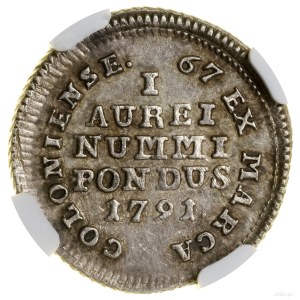 Dukatengewicht, 1791, Warschau; Av: Adler, hält ...