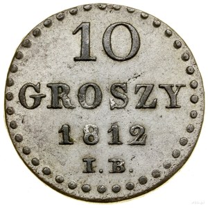 10 groszy, 1812 IB, Warsaw; Kahnt 1273, Kop. 3689 (R)...