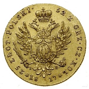 25 gold, 1817 IB, Warsaw; Av: Tsar's head to right and.