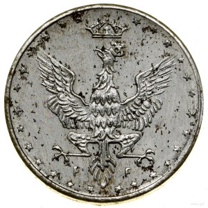5 fenigów, 1917 F, Stuttgart; moneta wybita stemplami l...