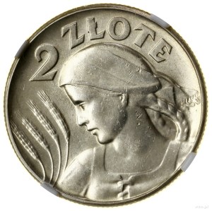2 złote, 1925, Filadelfia; popiersie kobiety z kłosami,...