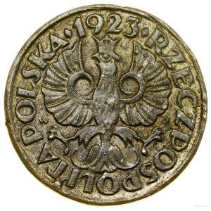 5 groszy, 1923, Warszawa; na rewersie data 12 IV 24 i m...