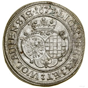 6 krajcars, 1673, Brzeg; ends of legends WOLAUIENSIS /...