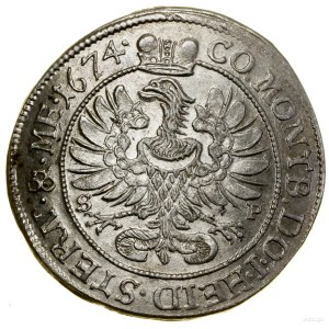 6 krajcars, 1674 SP, Olesnica; letters S P (initials of Sa...