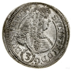 3 krajcary, 1675 SP, Oleśnica; z końcówką MEZ na rewers...