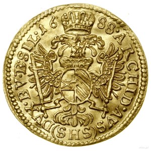 1/4 ducat, 1688 SHS, Wroclaw; Av: Bust of ruler in p...