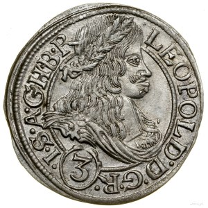 3 krajcary, 1666 SHS, Wrocław; końcówka napisu SI na re...