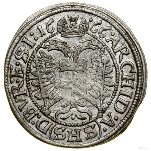 3 krajcary, 1666 SHS, Wrocław; końcówka napisu SI na re...