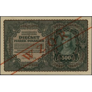 500 marek polskich, 23.08.1919; obustronnie ukośny czer...
