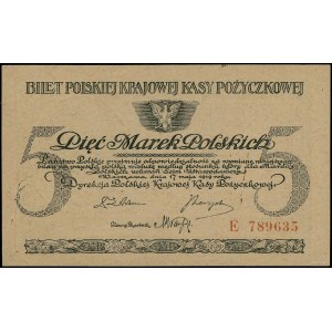 5 Polish marks, 17.05.1919; series E, numbering 789635....