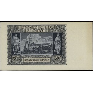 20 zloty, 1.03.1940; AB series, numbering 000000, no ...