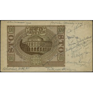 100 zloty, 1.03.1940; serie ZWZ B, con firme degli insorti.