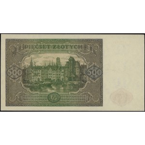 500 zloty, 15.01.1946; series L, numbering 5209425; Gu...