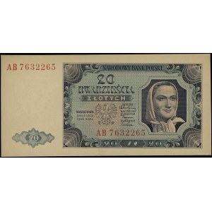 20 or, 1.07.1948 ; série AB, numérotation 7632265 ; Guc...