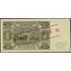 50 zloty, 1.07.1948; EM series, numbering 0000006, check...