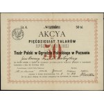 Registered action for 50 Prussian thalers issued to Jasn...