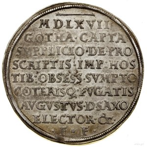 Thaler, 1567 HB, Dresden; minted on the occasion of the capture of Gotha;...